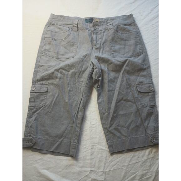 Beau Vintage Linen Blend Capris Women Size 6 Goth Punk Witchy - Picture 1 of 3
